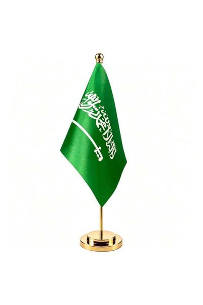 SODANEED علم المكتب السعودي، علم المكتب المكتبي السعودي مع عمود من الفولاذ ال...