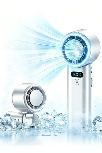 YAKITER مروحة محمولة باليد مع وحدة تبريد بالثلج، 100 مستوى للسرعة قابلة للتعد...