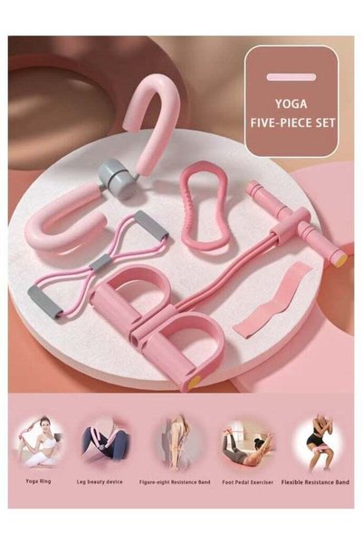 Arabest 5-Piece Skin-Friendly Resistance Fitness Bands, Yoga Fitness Set With...