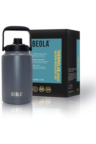BEOLA Insulated Water Bottle 128oz 1 Gallon Thermolab Series Double Wall Vacu...