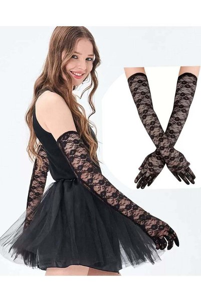 Generic Lace Gloves Long Opera Gloves Elbow Length for Women Party Dress Cost...