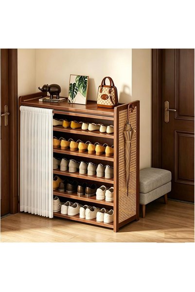 GENERAL خزانة احذية,Shoe Rack,6 Tier Natural Bamboo Shoe Cabinet,Freestanding...