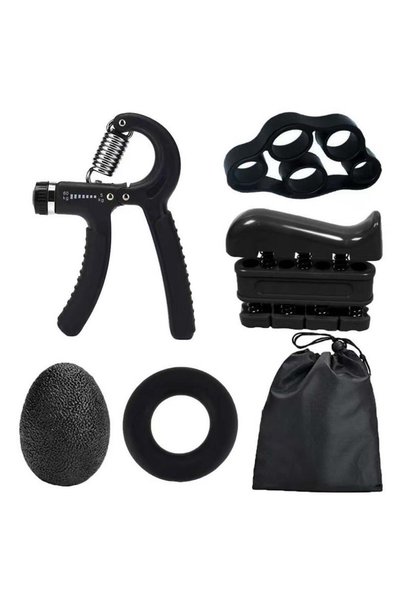 Generic 6 Pcs Hand Grip Strengthener Kit with Storage Pouch Adjustable Grippe...