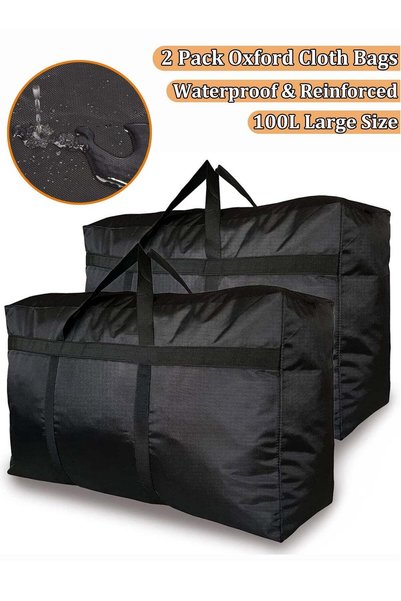 YIM-VIBEHAUS 2 PCS Extra Large Moving Bags with Strong Zippers & Carrying Han...