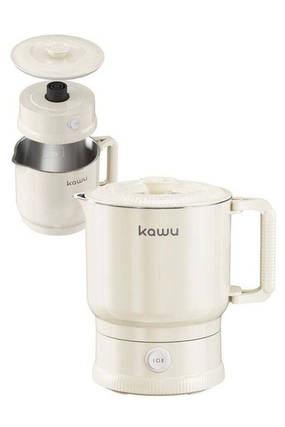 kawu Foldable Travel Electric Kettle Small Water Boiler, 800ml Portable Tea K...