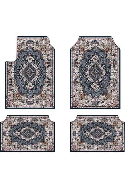 Arabest 4 Piece Carpet Car Floor Mats, Blue, Non-Slip Full Set Interior Prote...