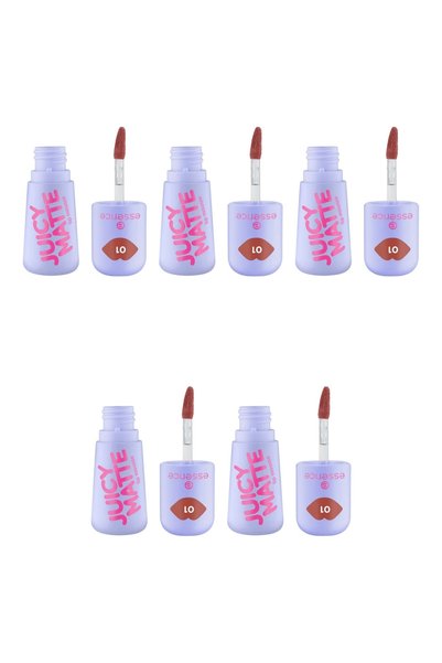 Essence 5x PACHET Mousse de buze JUICY MATTE - 01 Maple Rouge, Esență, 2.7 ml