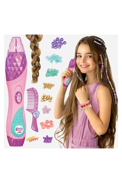 Girl's Creator Instrument pentru Decorarea Parului cu Mărgele – Schimbare Rap...