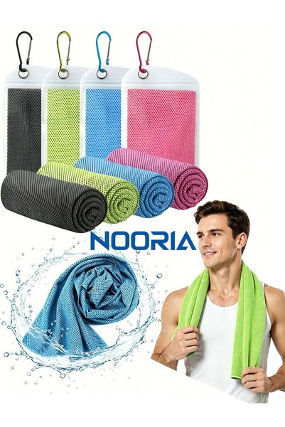 GENERAL Nooria 4-Pack Cooling Towels (100 x 30 cm) – Ice-Sensation Microfiber...