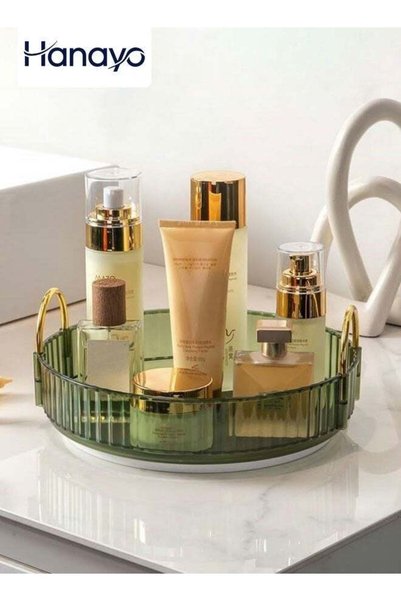 Hanayo 360° Rotating Makeup Organizer Cosmetic Desk Storage Perfume Display C...