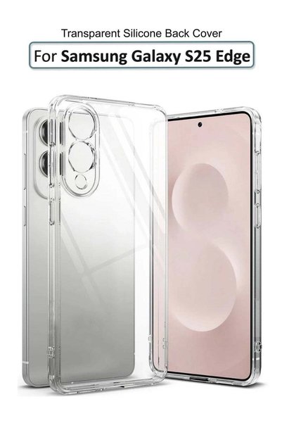 My Choice غطاء حماية مقاوم للصدمات لهاتف سامسونج جالاكسي S25 Edge - شفاف للغا...