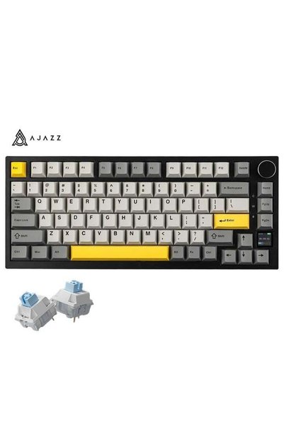 Ajazz AK820 Pro Gaming Keyboard, 75% Gasket-mounted Mechanical Keyboard with ...