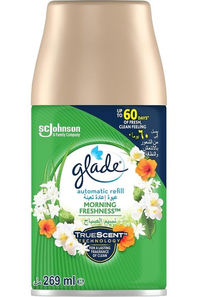 Glade معطر جو أوتوماتيكي برائحة النضارة الصباحية، عبوة إعادة تعبئة سعة 269 مل