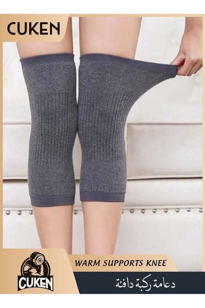 Cuken 1-Pair Knit Cashmere Warm Supports Knee Brace Soft Comfortable Knee Sle...
