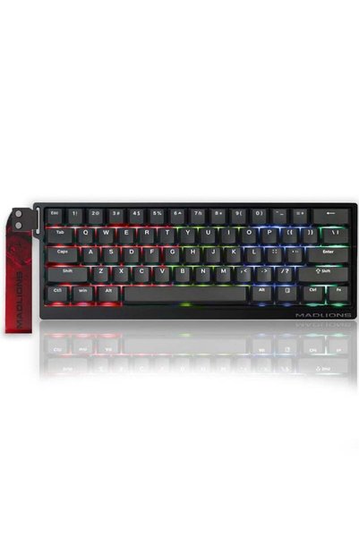Madlions لوحة مفاتيح ألعاب ميكانيكية سلكية MAD60HE RGB بنسبة 60% مع إمكانية ض...