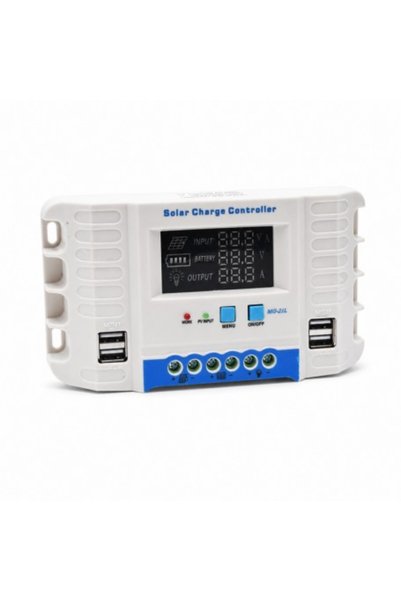 ElectroAZ PWM Solar Charge Controller 20A, 12/24V Auto, LCD and 4 USB, MG2420Z