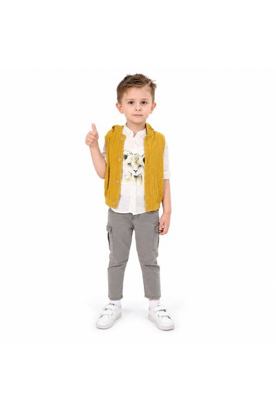 Top Kids طقم ملابس كاجوال عصري للأطفال مكون من 3 قطع رئيسية (قميص، سترة علوية...