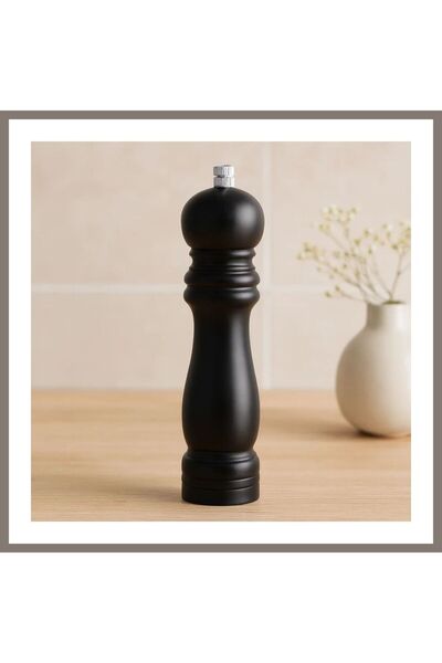 Generic Brand Black Wooden Salt and Spice Grinder - Large (Ø4.5 cm x 19.5 cm)...
