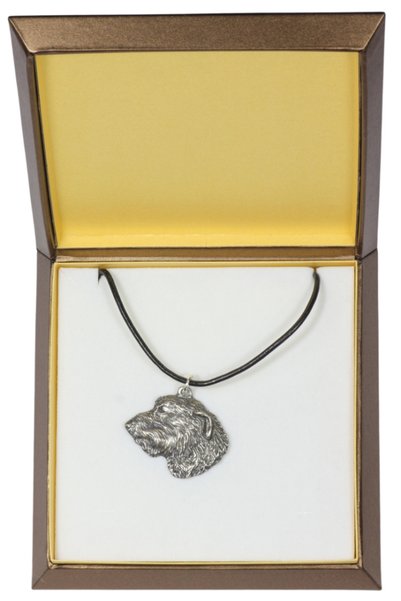 Art - Dog Irish Wolfhound - Colier pentru câini în cutie cadou, medalion plac...