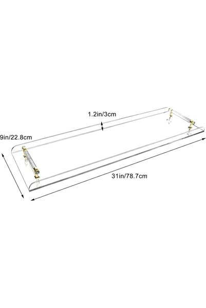 Slasa Acrylic Bathtub Caddy Tray Clear Bathroom Vanity Organizer Books Wine S...