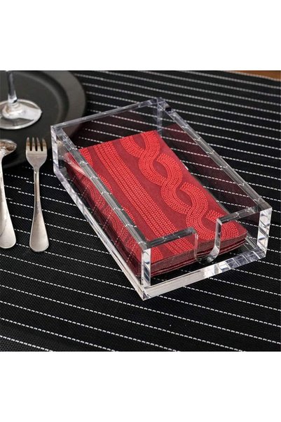 Slasa Acrylic Towel Napkin Holder Clear Bathroom Paper Hand Towels Storage Tr...