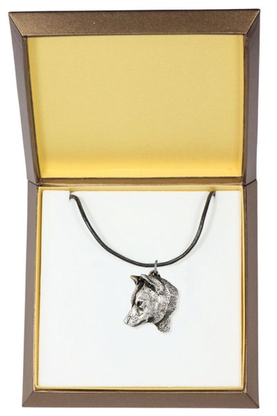 Art - Dog Shiba Inu - Colier pentru câini în cutie cadou, medalion placat cu ...
