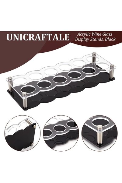 Slasa Elegant Acrylic 12 Shot Glass Holder Tray Black Premium Durable Display...