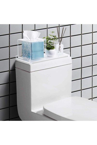 Slasa Modern Clear Premium Acrylic Toilet Tank Topper Tray Bathroom Counter V...