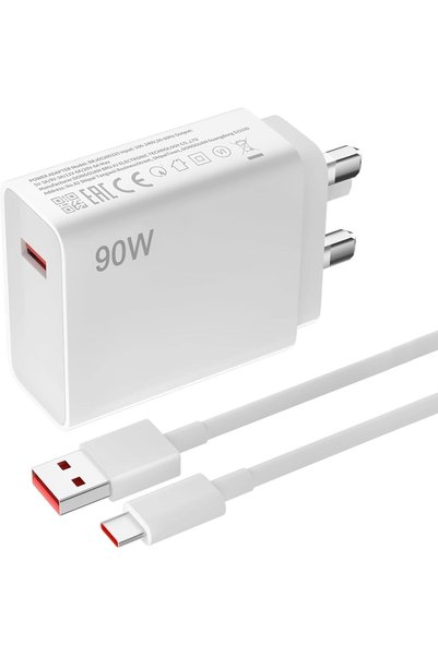 GENERAL 90W USB-C Turbo Charger for Xiaomi Redmi Poco with 1M Cable