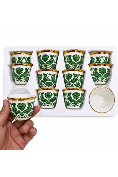 Awanimas طقم فناجيل الطير اخضر صغير قطر 5.7 cm ارتفاع 4 سم