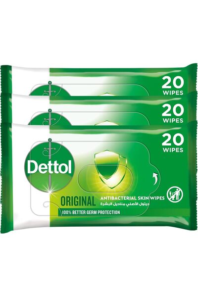 Dettol مناديل مطهرة للعناية بالبشرة، 40 × 3.