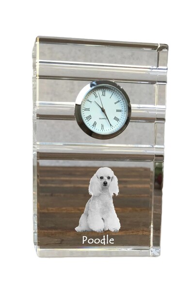 Art - Dog Ceas de cristal Art-Dog Poodle, de masă, cu gravură cu câine