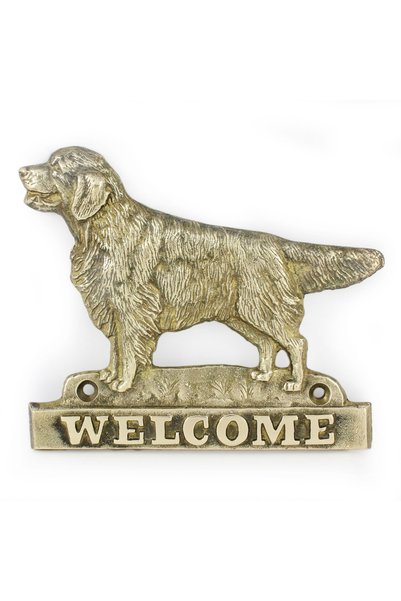 Art - Dog Semn de ușă din alamă Art-Dog Golden Retriever 'Bun venit'
