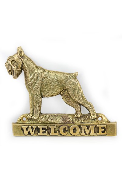 Art - Dog Semn de ușă din alamă 'Welcome' cu Schnauzer Art-Dog