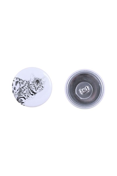 Art - Dog Cercei rotunzi Art-Dog cu pisică Bengal - Metal acoperit cu folie -...