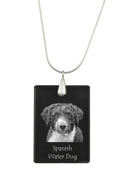 Art - Dog Colier cu pandantiv de cristal Art-Dog pe lanț placat cu argint, câ...