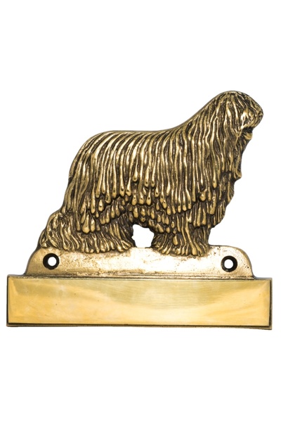 Art - Dog Art-Dog Placă de ușă din alamă Komondor cu gravură inclusă - Placă ...