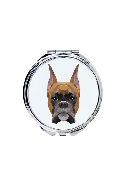 Art - Dog Art-Dog Oglindă de buzunar Boxer cu design geometric cu câini - Dia...