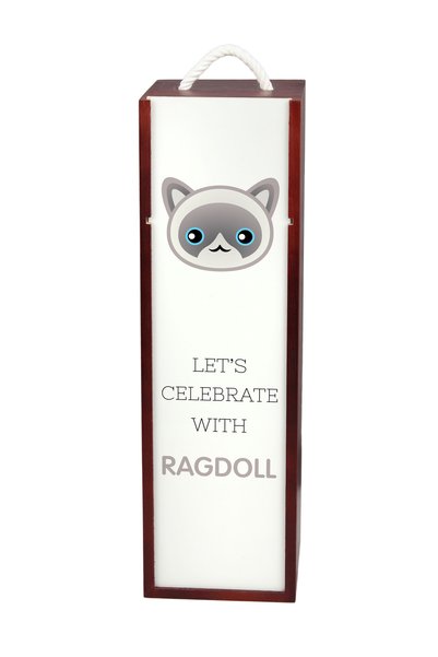 Art - Dog Cutie de vin din lemn cu pisică Ragdoll Art-Dog și ilustrație de pi...