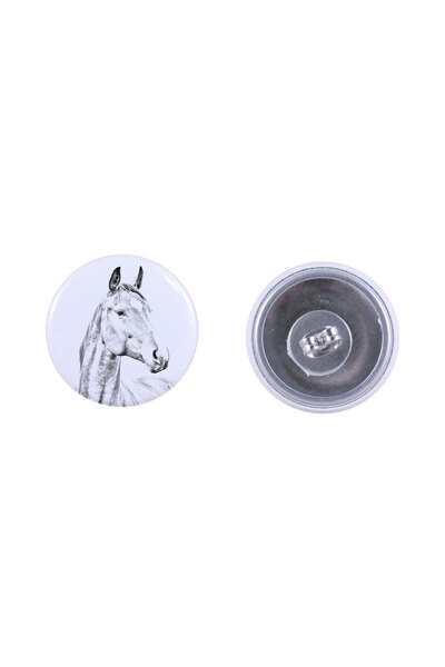 Art - Dog Cercei rotunzi Art-Dog cu cal de rasă Warmblood americană - Metal a...