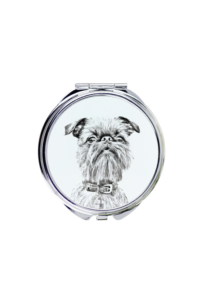 Art - Dog Art-Dog Oglindă de buzunar Brussels Griffon cu imprimeu de câine - ...