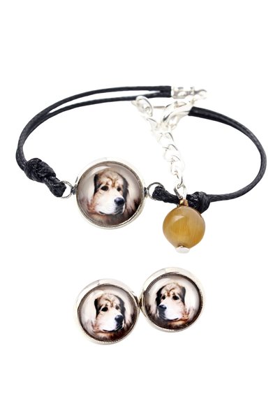 Art - Dog Set de brățară și cercei Art-Dog Tibetan Mastiff cu fotografie de c...