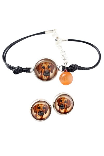 Art - Dog Set de brățară și cercei Art-Dog Rhodesian Ridgeback cu fotografie ...