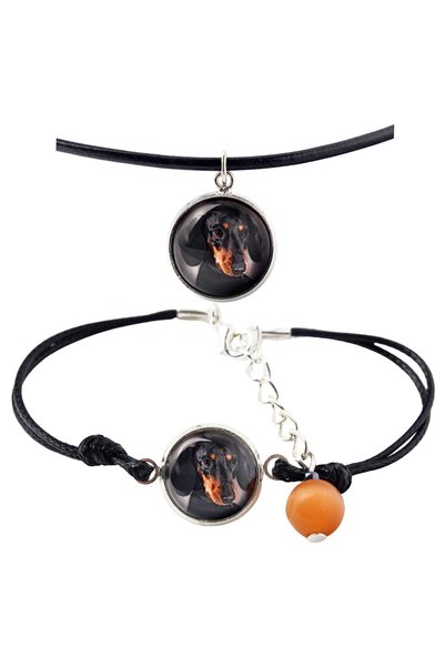 Art - Dog Set colier și brățară Art-Dog Dachshund cu fotografie de câine - lu...
