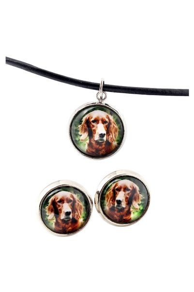 Art - Dog Set colier și cercei Art-Dog English Setter cu fotografie de câine