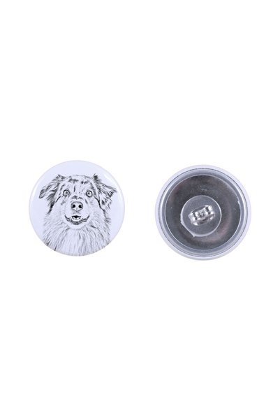 Art - Dog Cercei rotunzi Art-Dog cu câine Australian Shepherd - Metal acoperi...