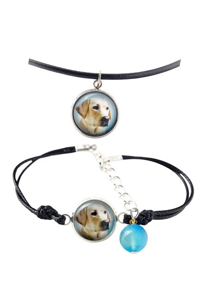 Art - Dog Set colier și brățară Art-Dog Labrador Retriever cu fotografie de c...