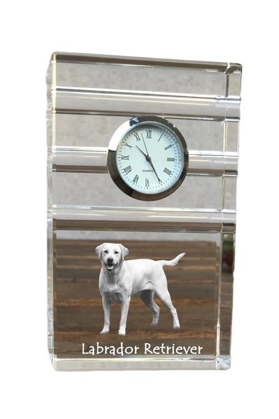 Art - Dog Ceas de cristal Art-Dog Labrador Retriever, de masă, cu gravură de ...