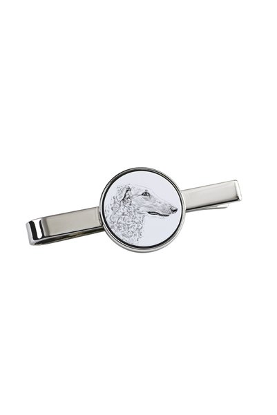 Art - Dog Art-Dog Agrafă de cravată Borzoi cu imprimeu de câine - Metal rezis...