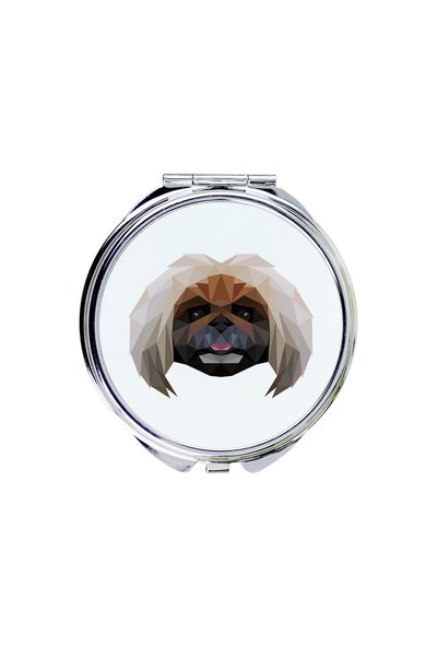 Art - Dog Art-Dog Oglindă de buzunar Pekingese cu design geometric cu câine -...